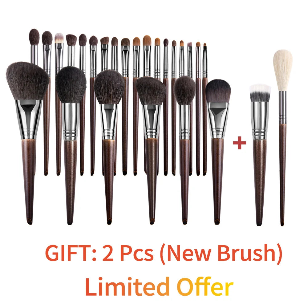 Natural Goat Hair Makeup Brushes Set Professional Kit
