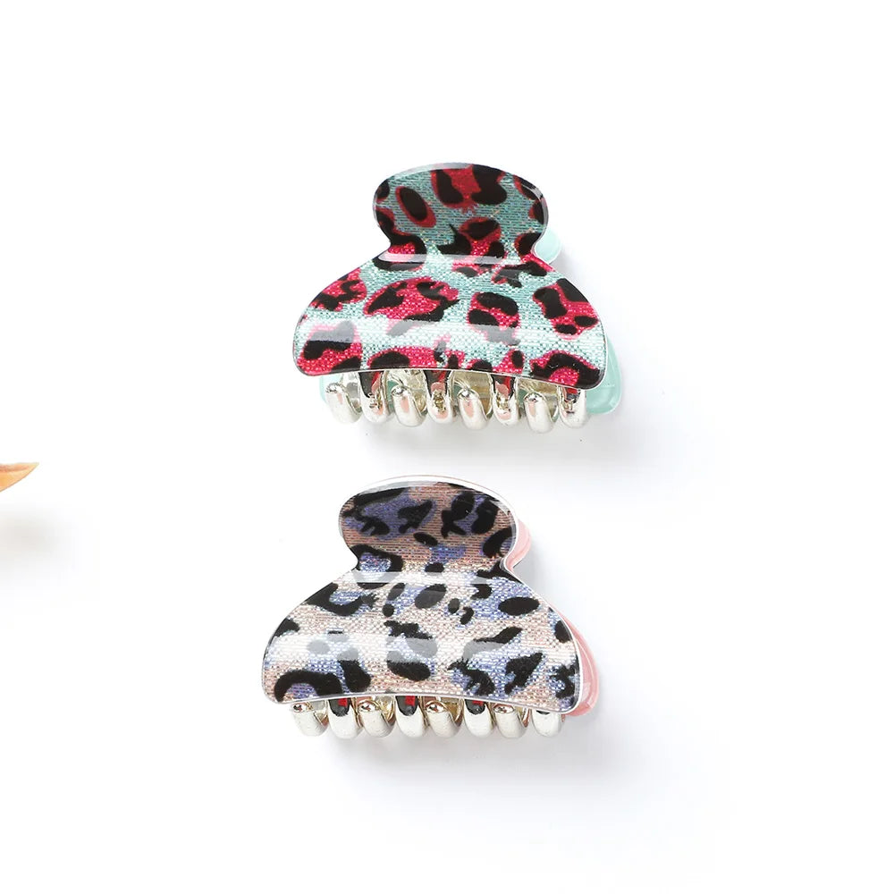 2pcs/Set 4cm Acrylic Hairpins Women Mix Color Crab Claws