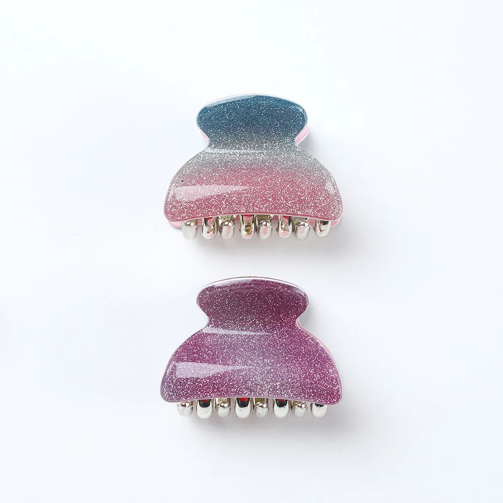 2pcs/Set 4cm Acrylic Hairpins Women Mix Color Crab Claws