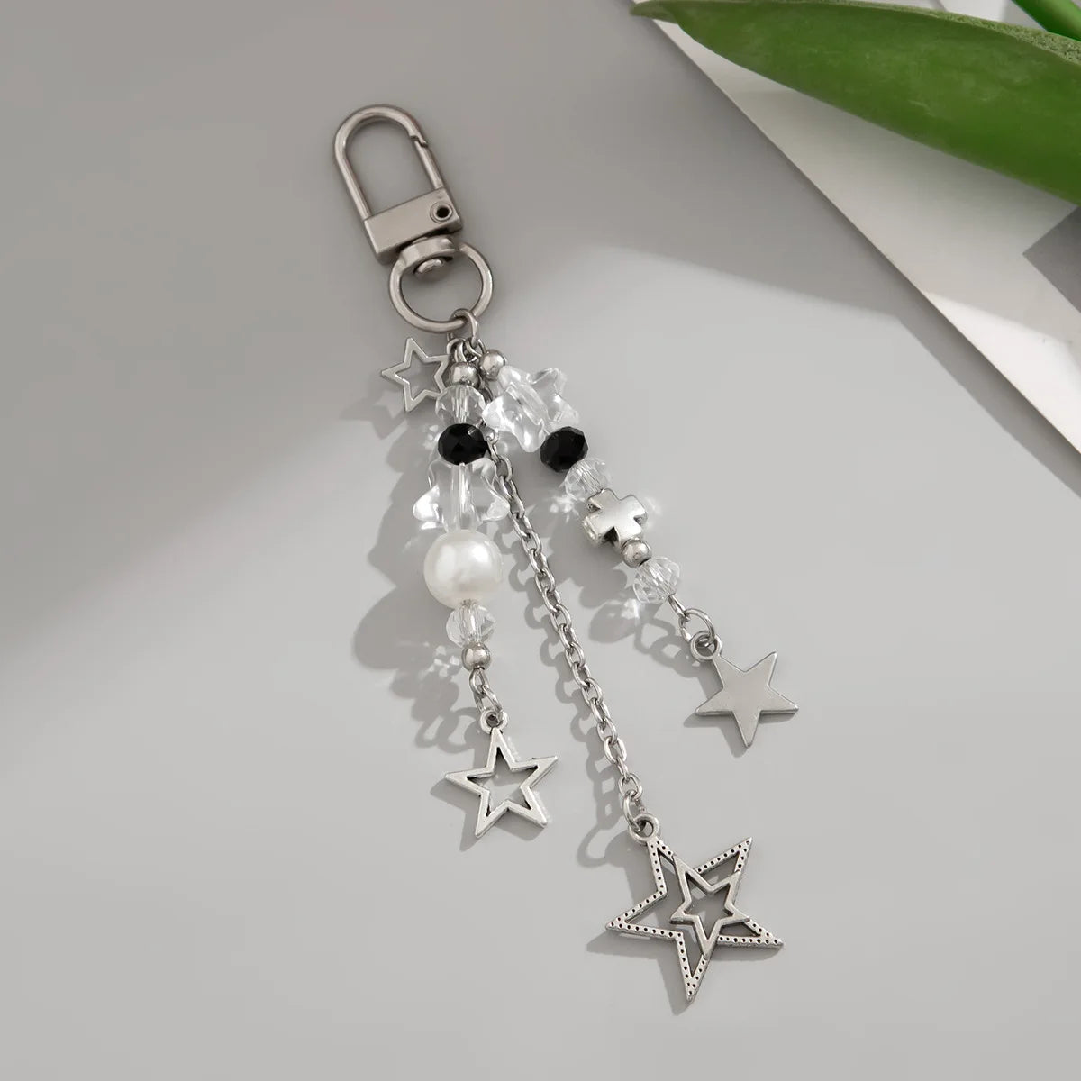 Y2K Fashion Flower Star Love Bow Strawberry Pendant Acrylic Keychain