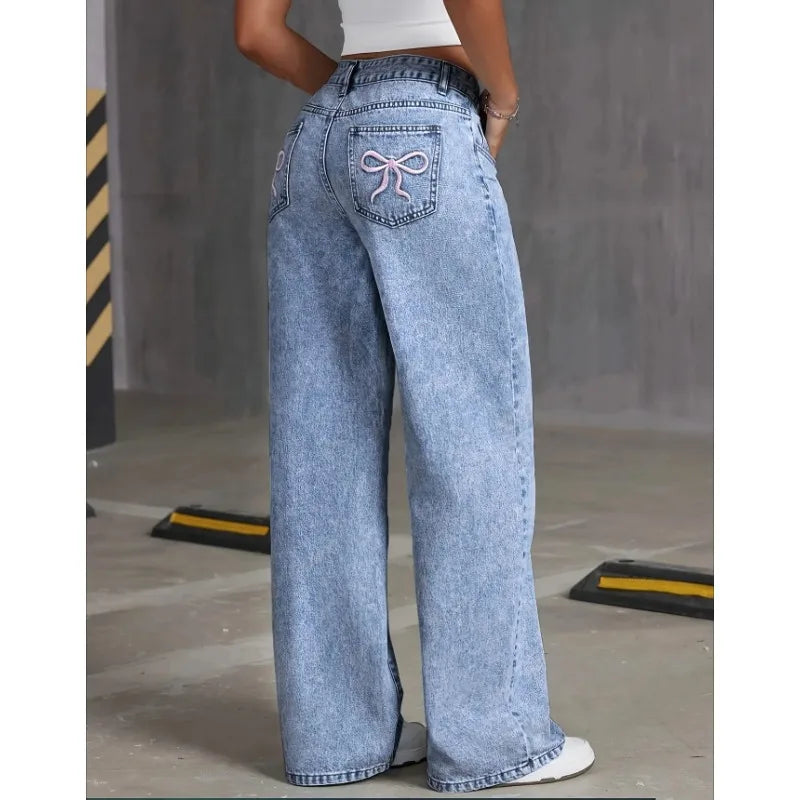 Denim Wide Leg Jeans High waisted