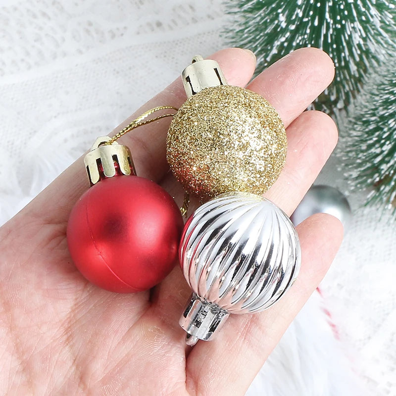 24/36Pcs/Box Christmas Ball Decoration Xmas Tree Pendent Ornaments for Home Decor Navidad New Year 2026 Party Supplies Accessory
