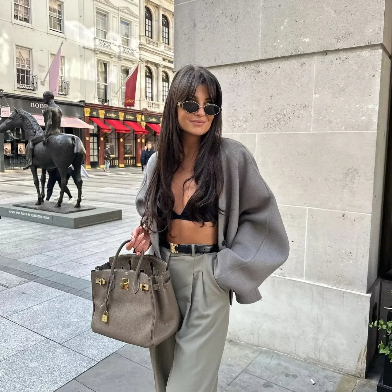 Women's Jacket V-neck Woolen Kimono