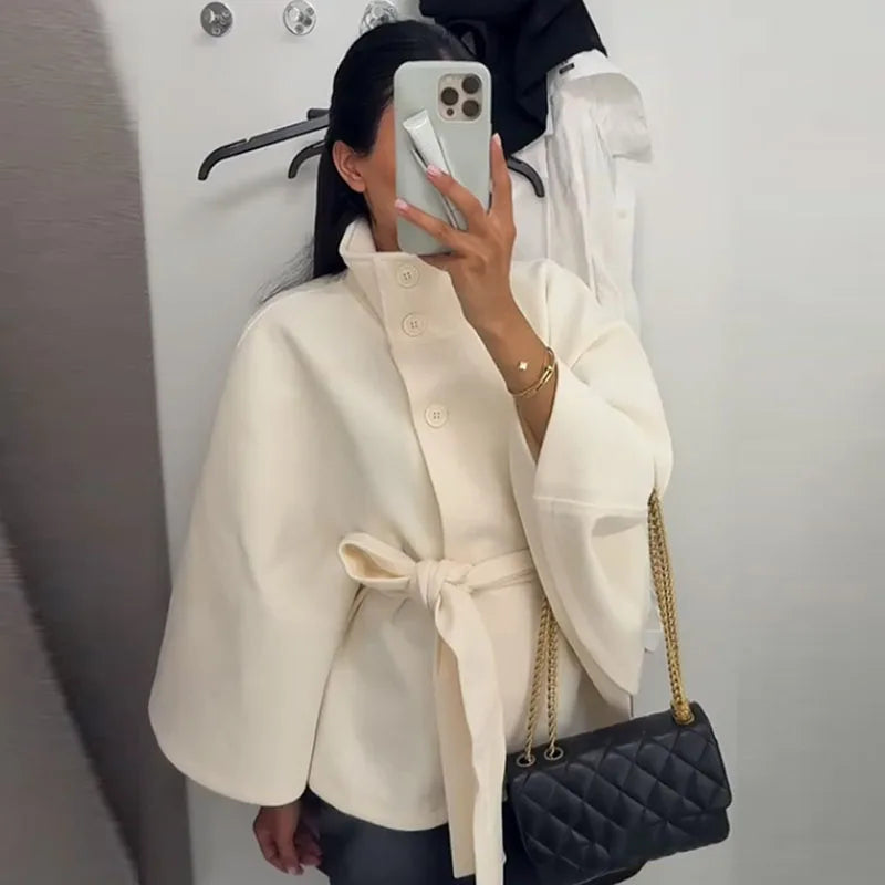 Belts Women Winter Woolen Coats
