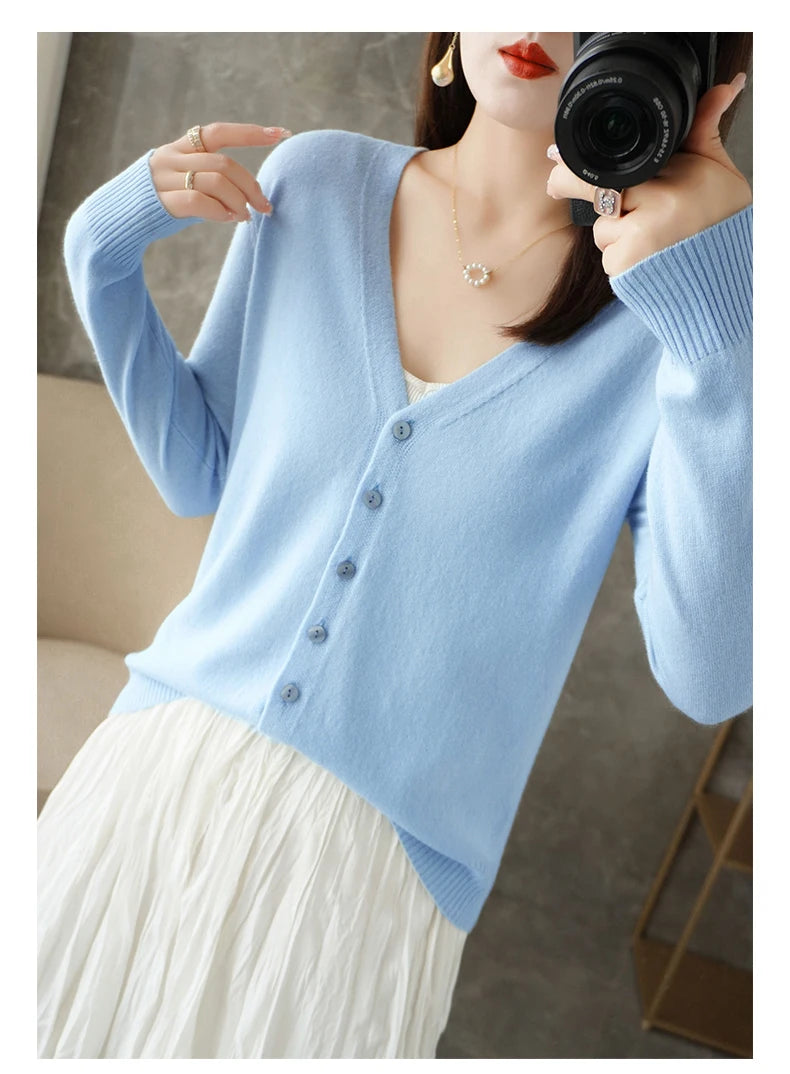 V-Neck Temperament Small Fragrant Wind Loose Sweater Sweater