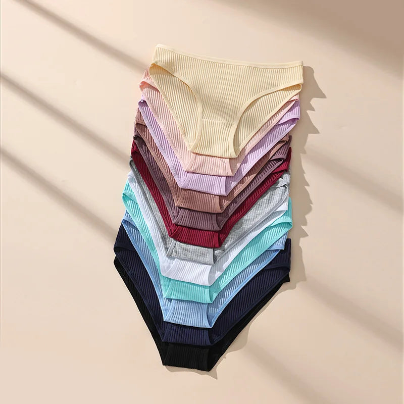 7Pcs Women's Panties Striped Briefs
