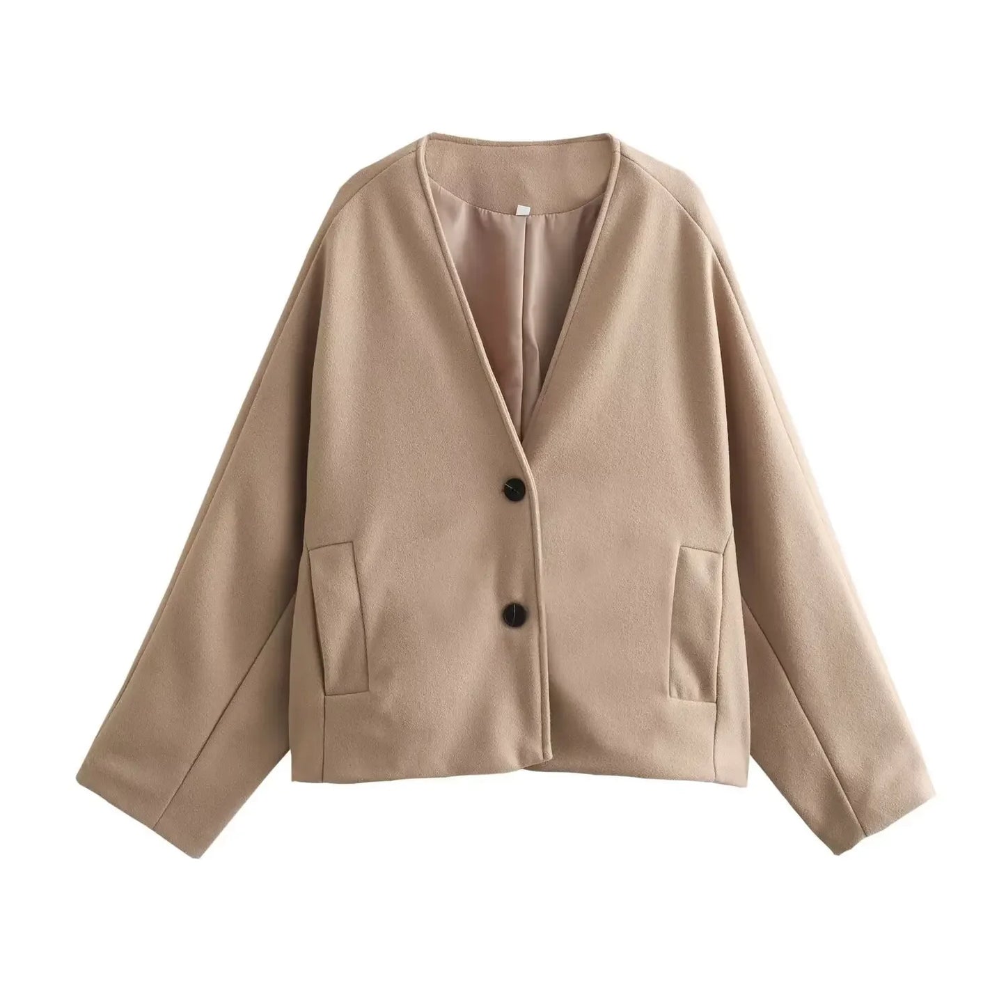 Women's Jacket V-neck Woolen Kimono