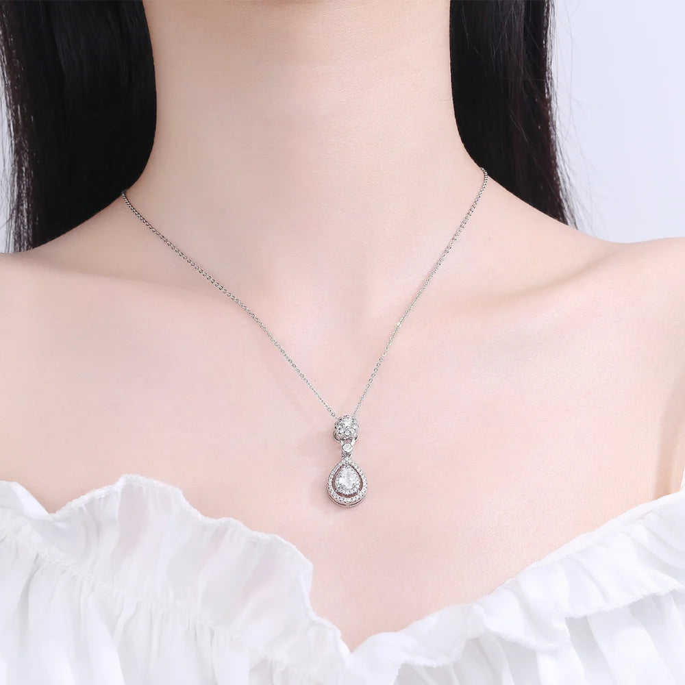 925 Sterling Silver Necklace Clavicle Chain Sparkling Zircon