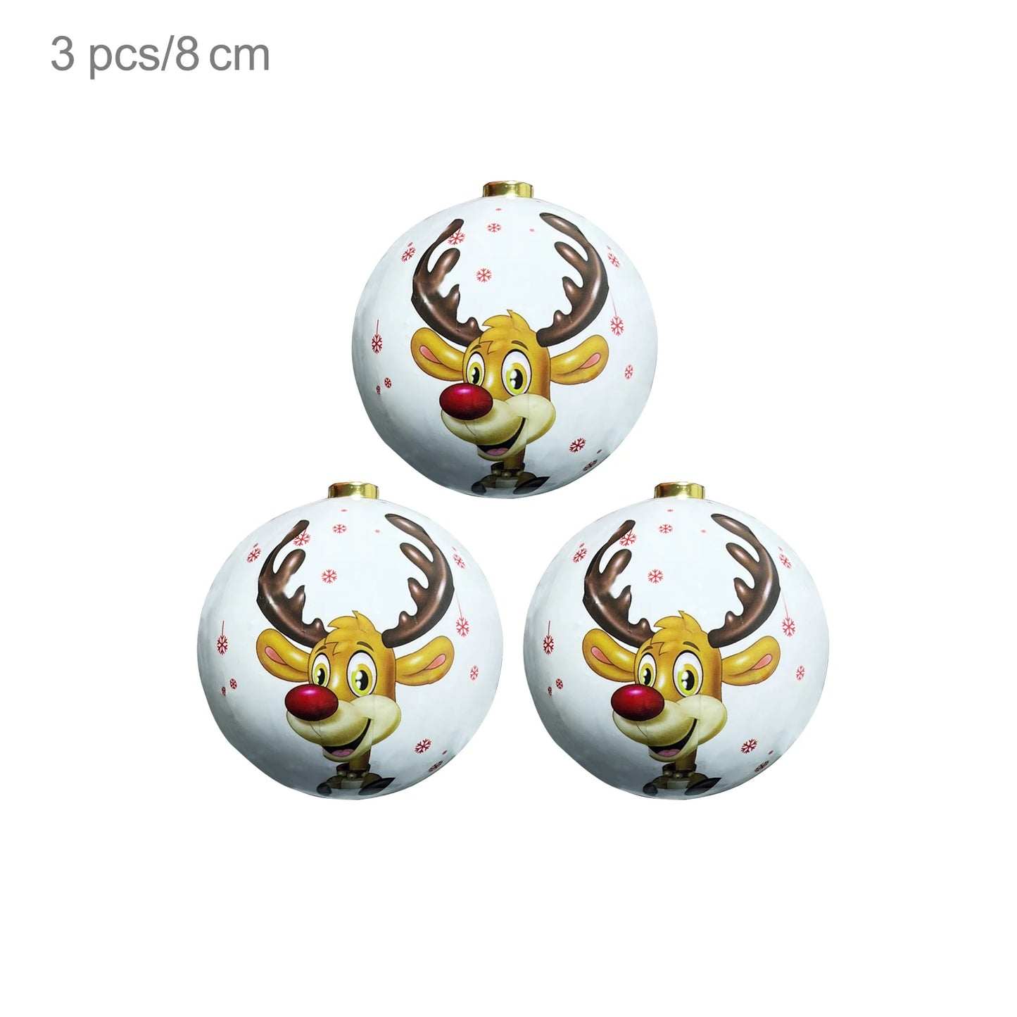 3pcs 8cm Christmas Balls Original Gifts Christmas Decoration 2024 Christmas Tree Decorations Gift Decoration Pendants Baubles