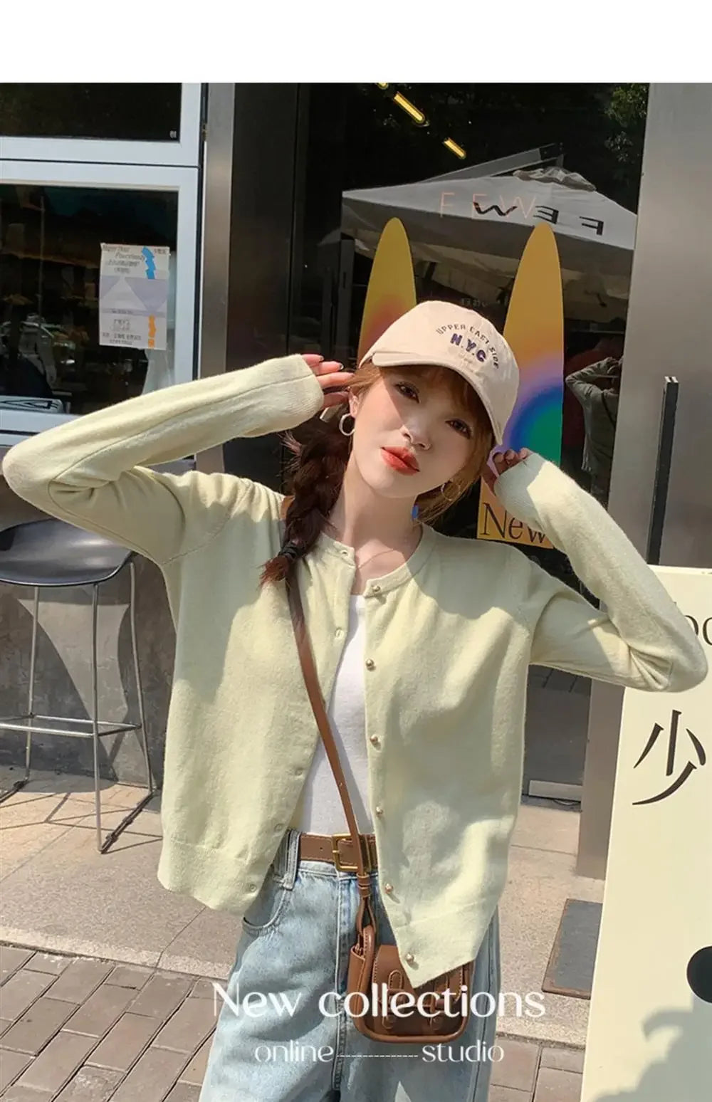 Solid Color Knitted for Women Cardigan