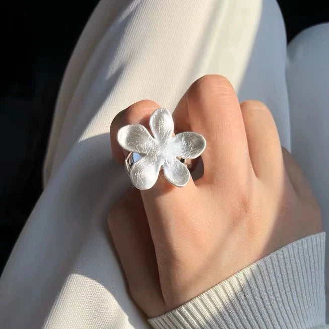 925 Sterling Silver Ring For Women Jewelry String Flower Finger Open Handmade Ring