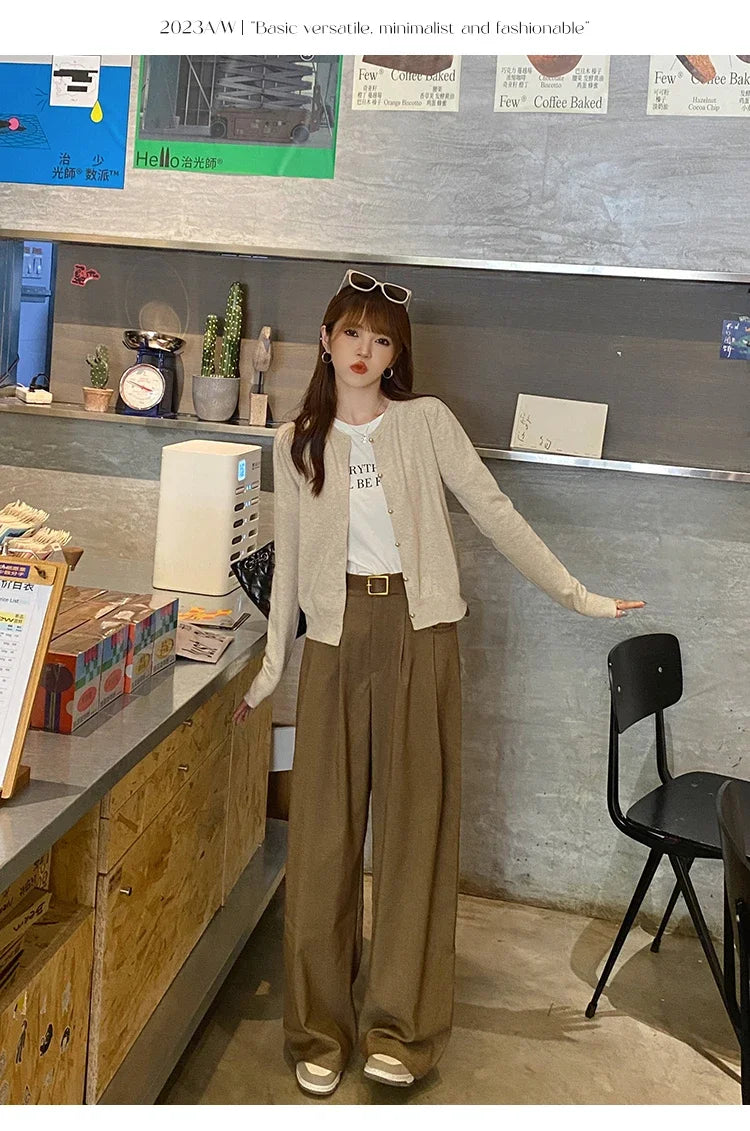 Solid Color Knitted for Women Cardigan