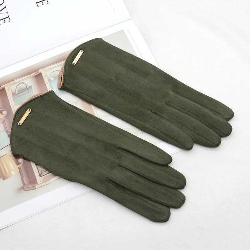 Warm Touch Screen Thin Solid Simple Gloves