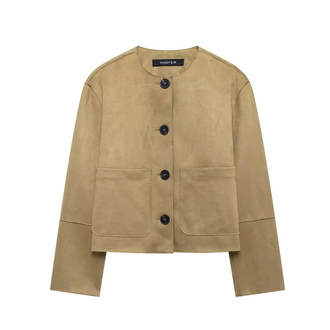 MUJER 2025 Suede Jacket Women Varsity Bomber Jackets