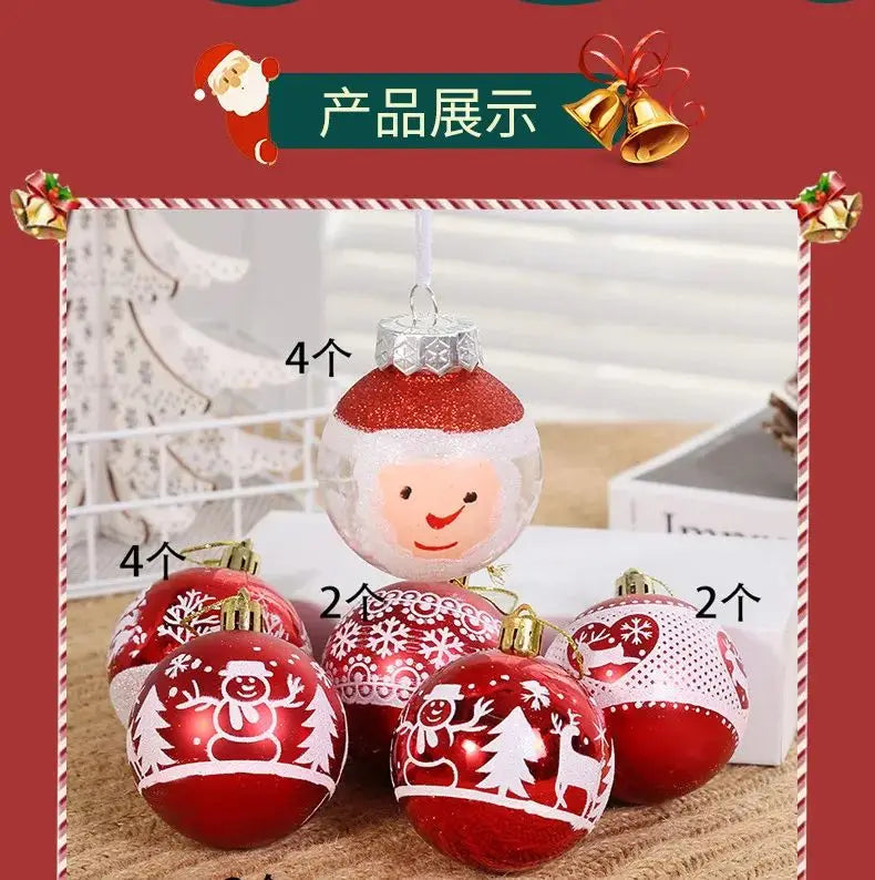 16pcs Christmas Ball Christmas Tree Decoration Ornaments for Home Decor Halloween New Year Navidad Pendant Ball Accessories