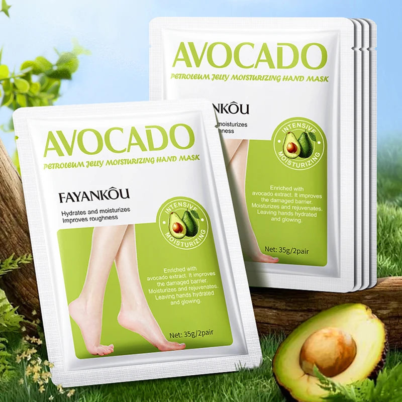 5 Pairs Avocado Exfoliating Foot Mask and Exfoliator