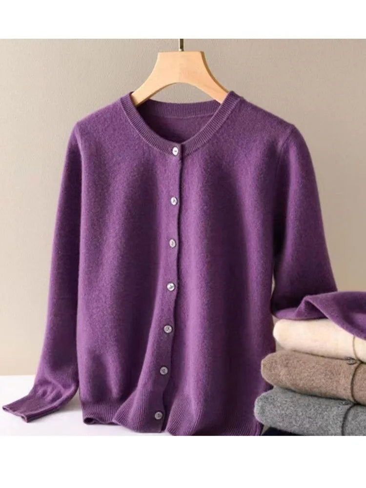 women's Cashmere Sweater O-Collar Long sleeve