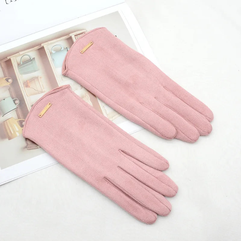 Warm Touch Screen Thin Solid Simple Gloves