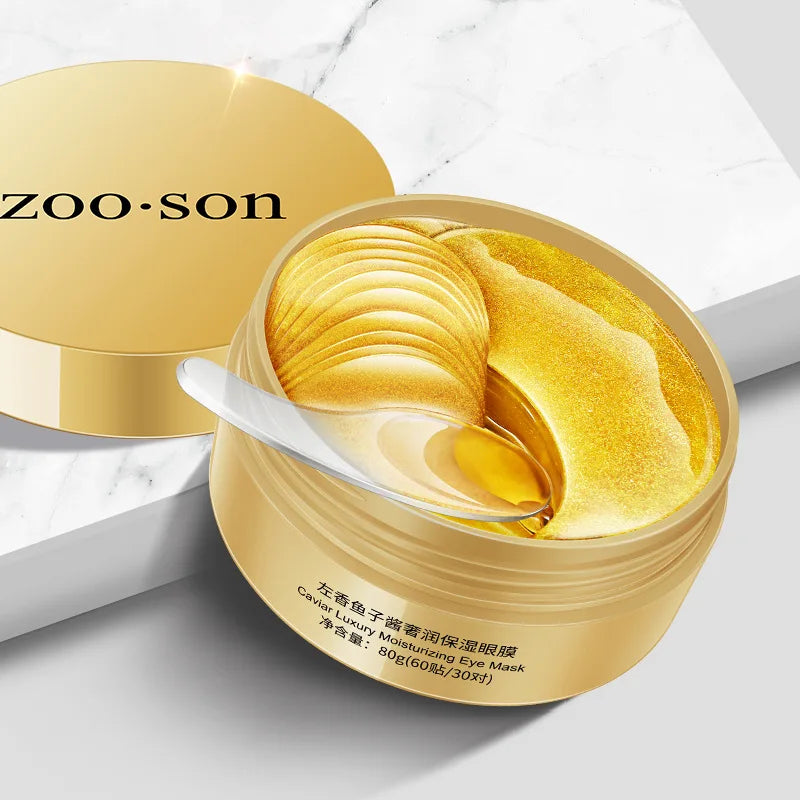 60pcs/box Seaweed Gold Crystal Collagen Eye Mask Anti Dark Circles Remove Eye Bags Moisturizing Eye Patches Eyes Skin Care