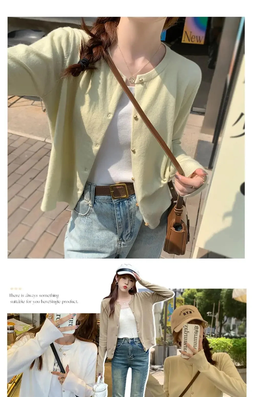 Solid Color Knitted for Women Cardigan