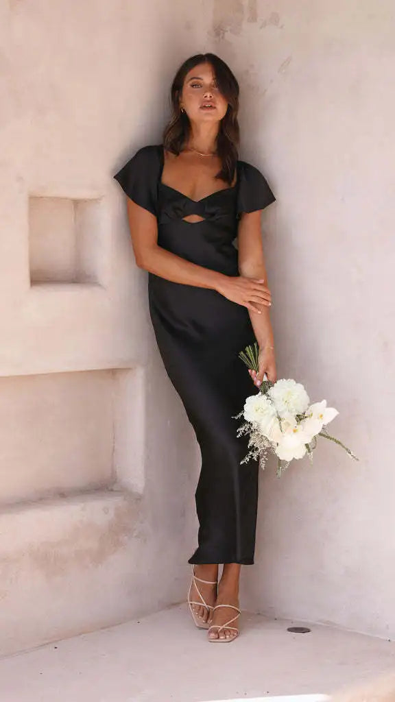 New Women's Elegant and Sexy Satin Slimming dress