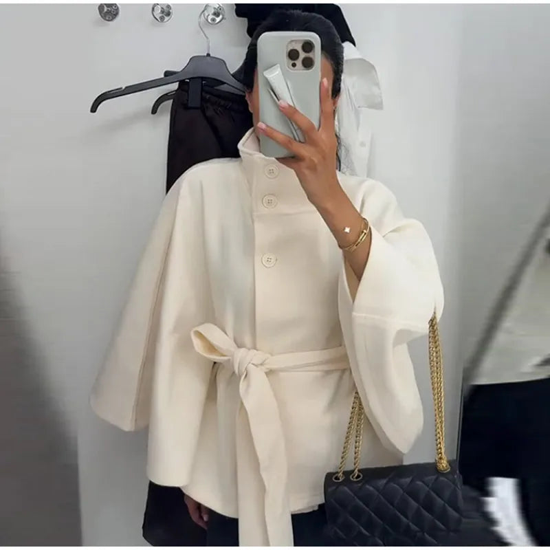 Belts Women Winter Woolen Coats