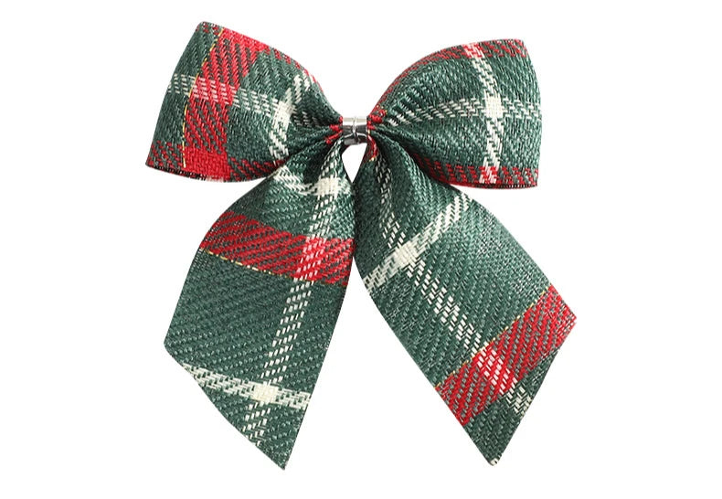 24/5pcs Christmas Bows Christmas Ornaments Gold Red Bows Christmas Tree Ornaments 2025 New Year Decorations Mini Bows Gift Wrap