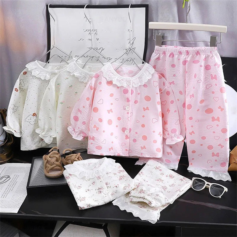 Girls Kids Home Clothes Set New Loose
