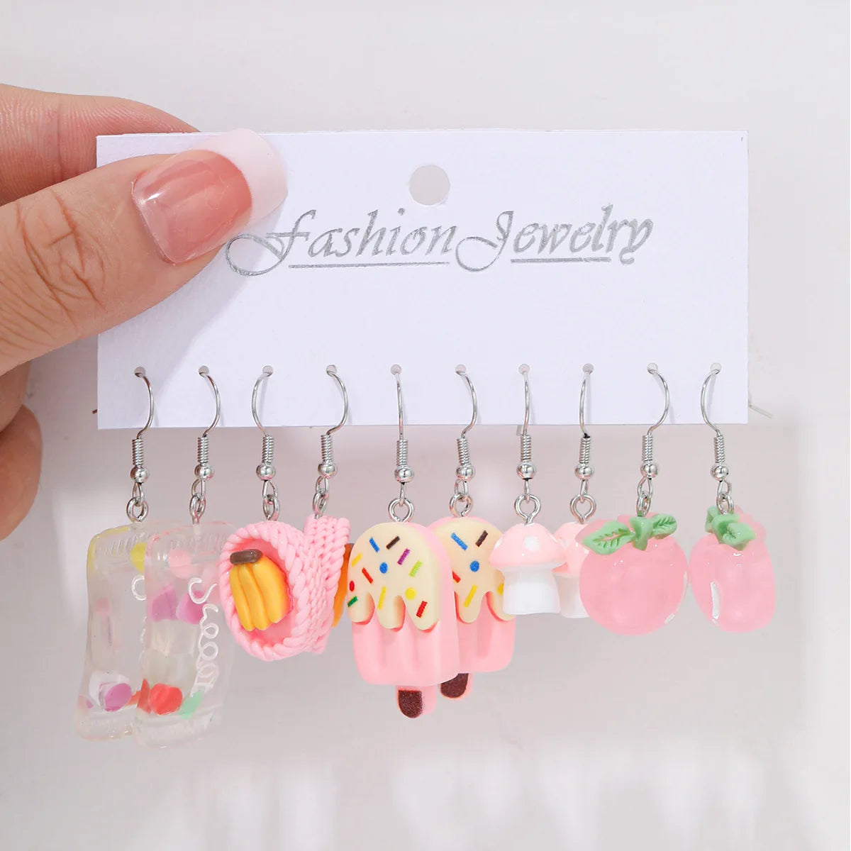 Fashion Sweet Fruit Drink Earrings Set