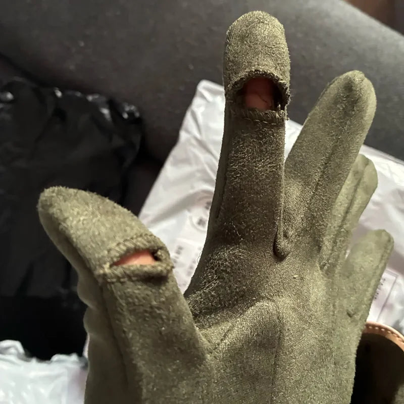 Warm Touch Screen Thin Solid Simple Gloves