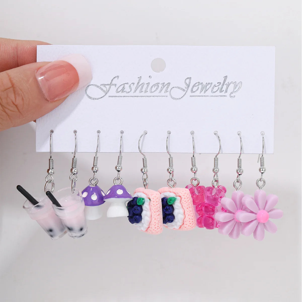 Fashion Sweet Fruit Drink Earrings Set