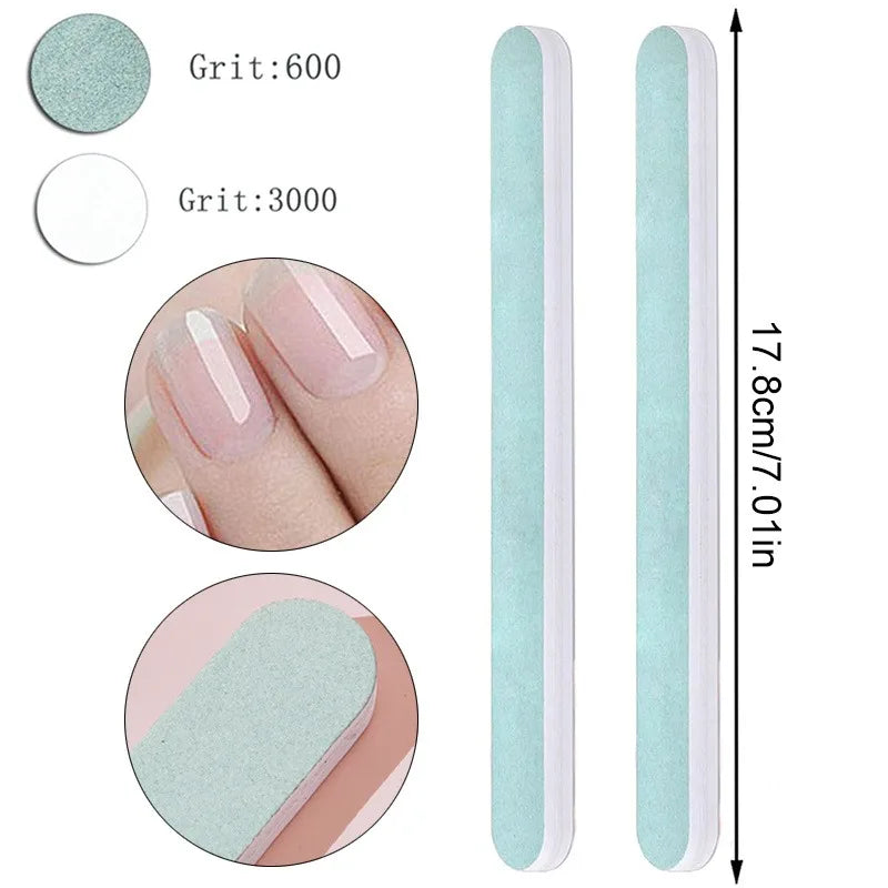 10Pcs/lot Nail Art 100/180 Grit Professional Files