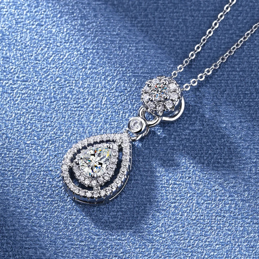 925 Sterling Silver Necklace Clavicle Chain Sparkling Zircon