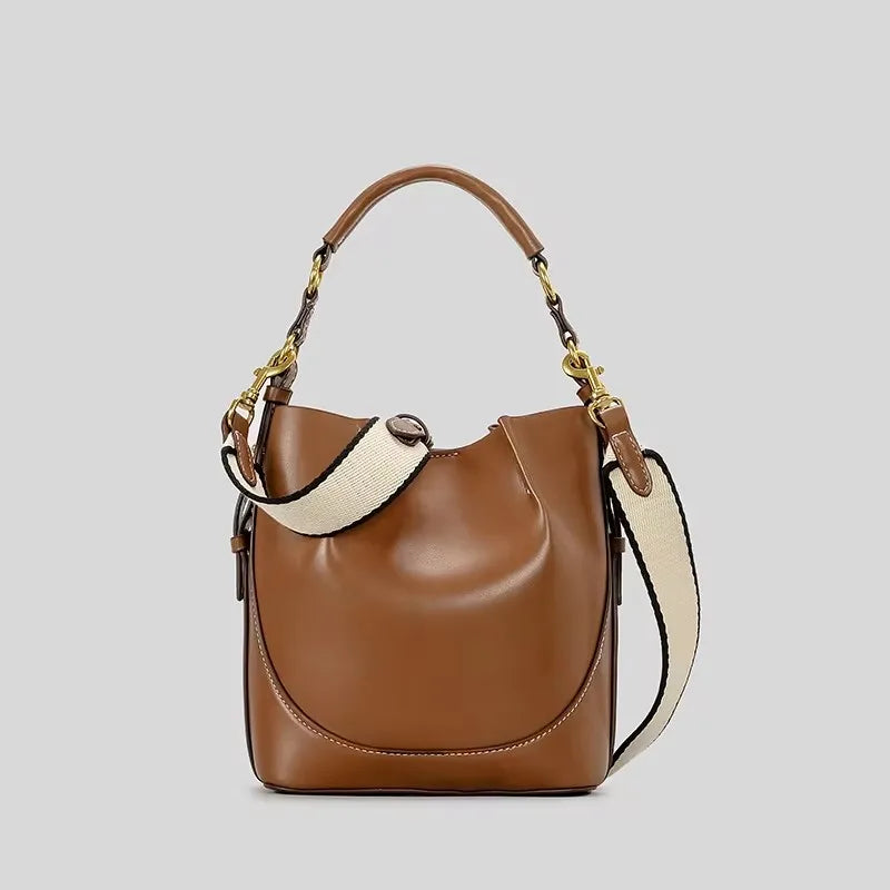 Fashion Panelled Canvas Bucket Bag