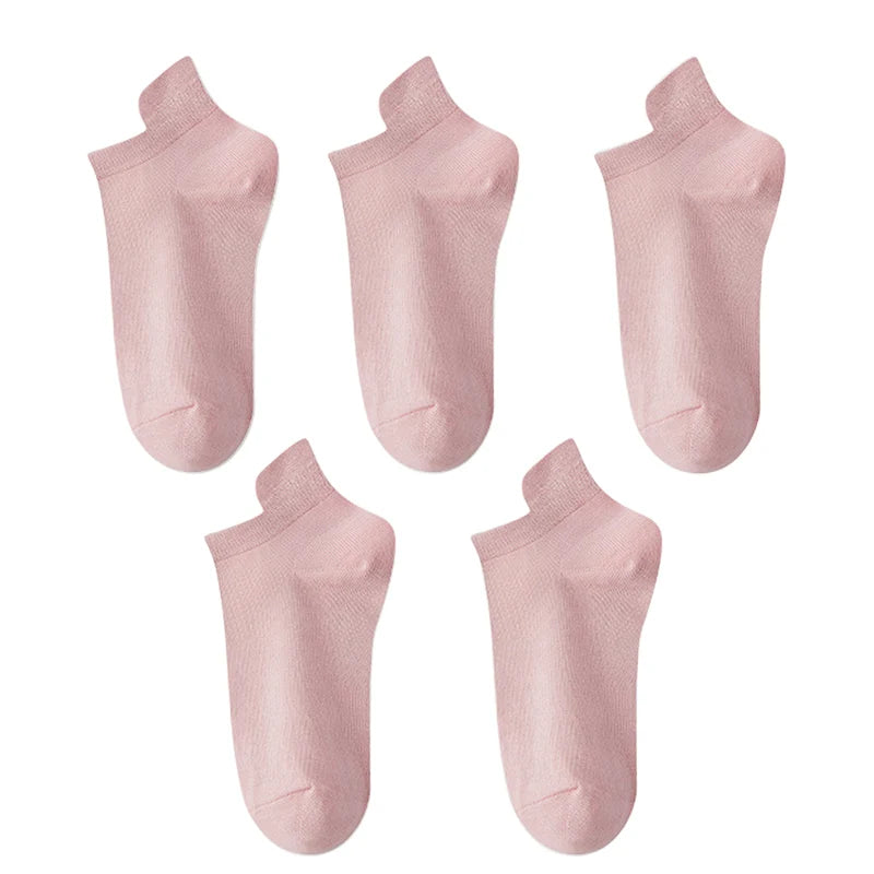 10pieces=5 Pairs Women Socks Casual Breathable High Quality Ankle Sock