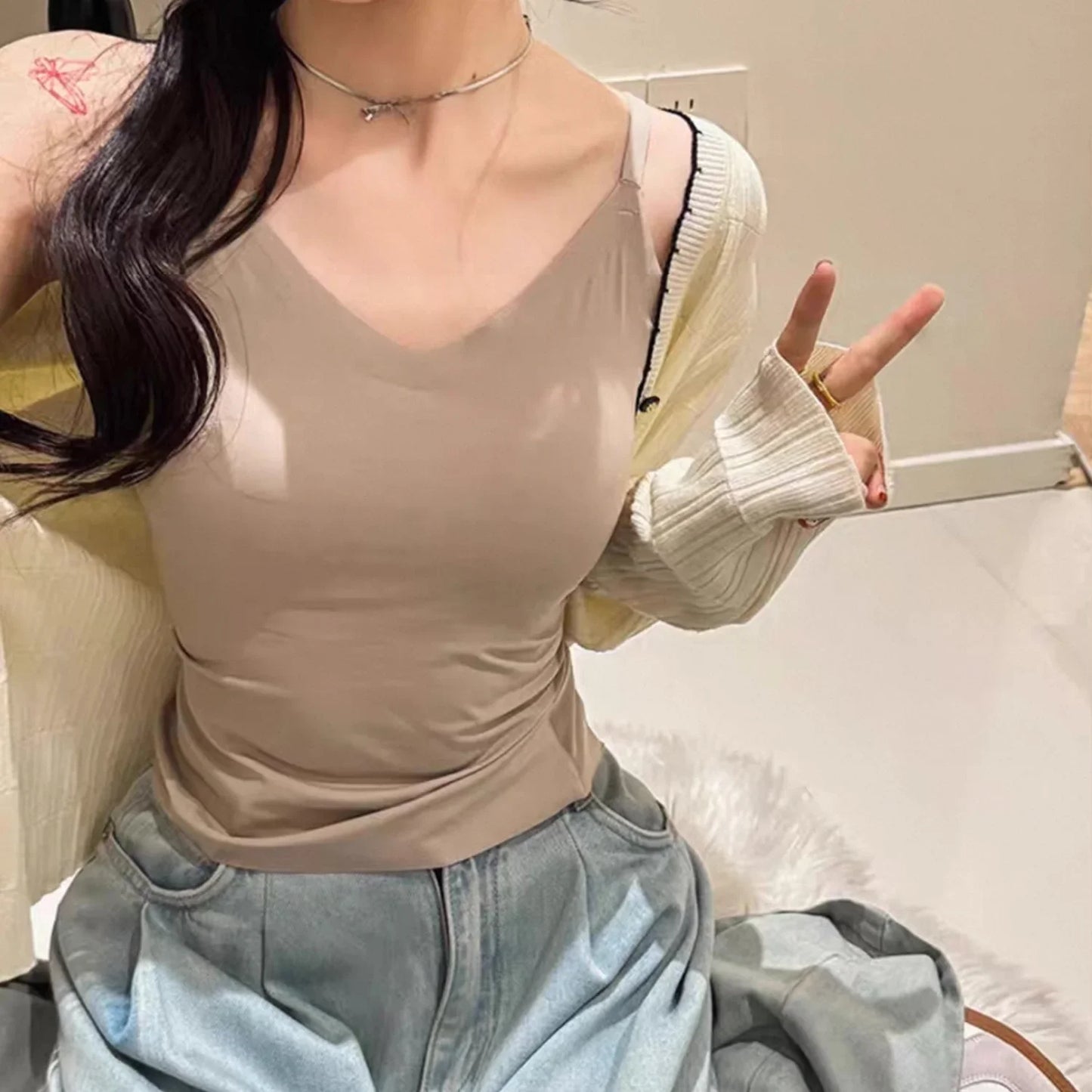 Women Summer Vest Tops Sleeveless Cotton Bustier with Pads