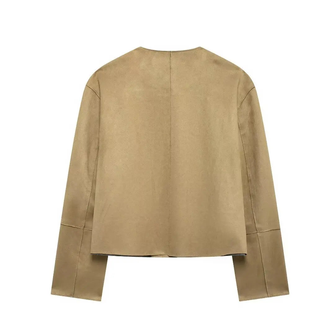 MUJER 2025 Suede Jacket Women Varsity Bomber Jackets