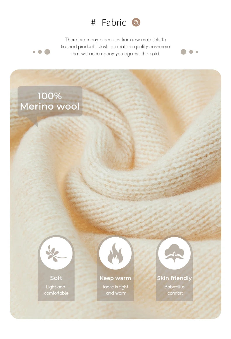 Fashion 100% Merino Wool Sweater Elegant Cashmere P