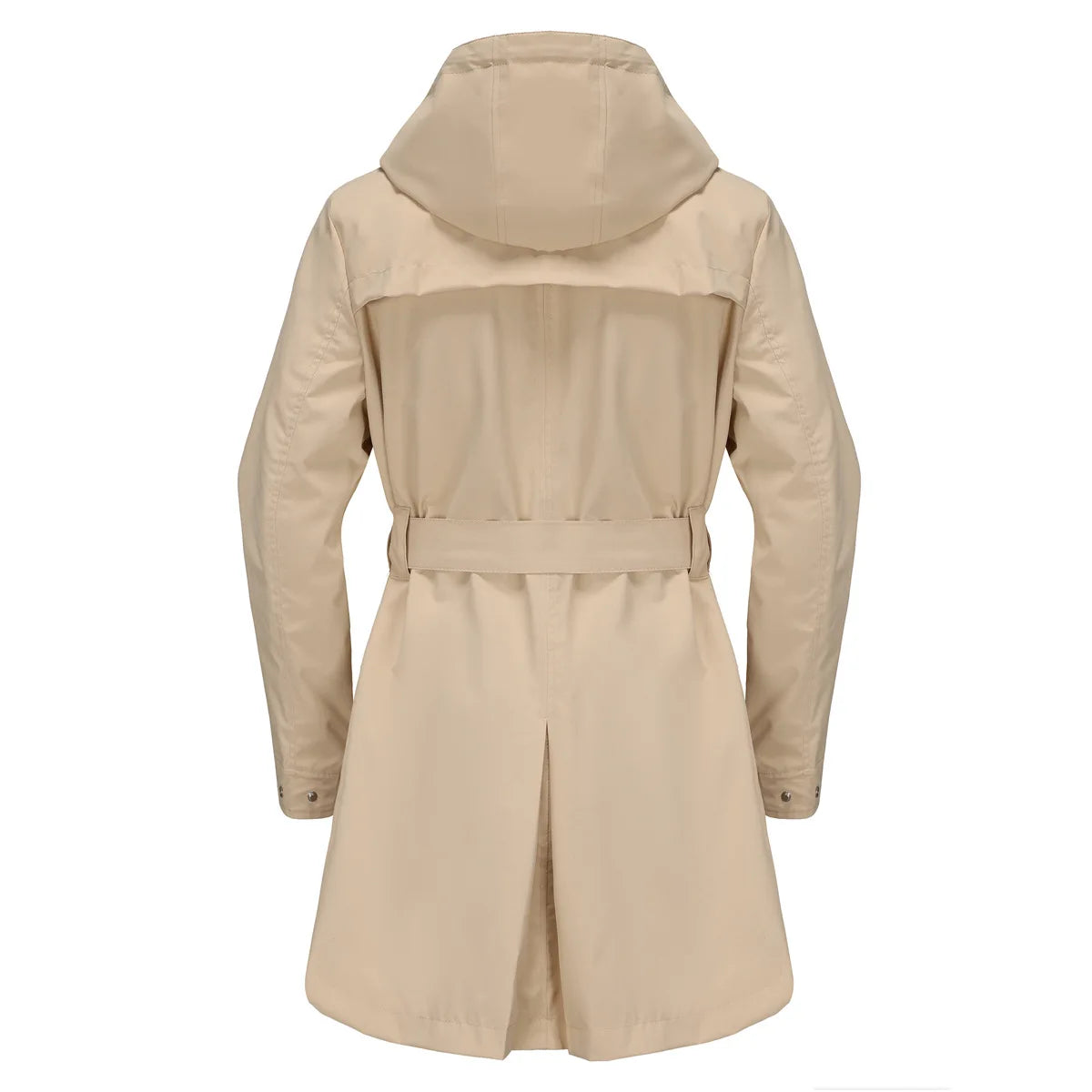 Hooded Water-repellent Jacket with Belt Thin Casual Loose Trench Coat
