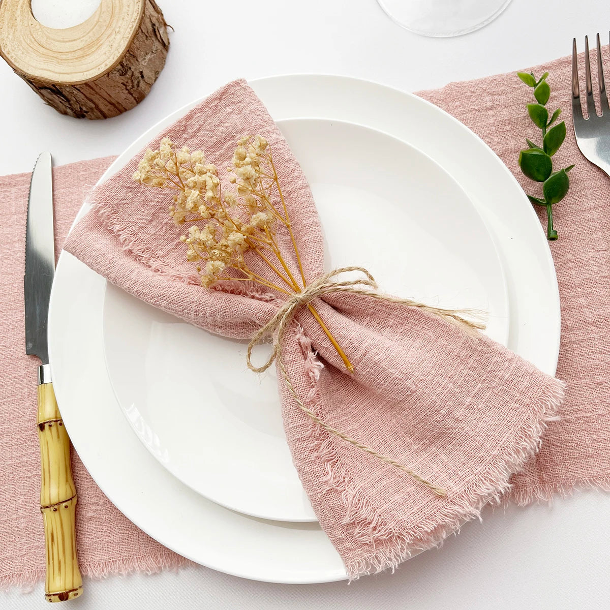 10pcs 32x32cm Wholesale Pink Gauze Cotton Napkin Reusable