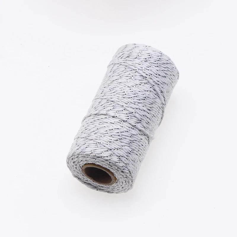 2mm*100m Christmas Twine Cotton Jute String Rope Cord Ribbon  Decoration Tying Cake Pastry Boxes DIY Crafts Gift Wrapping