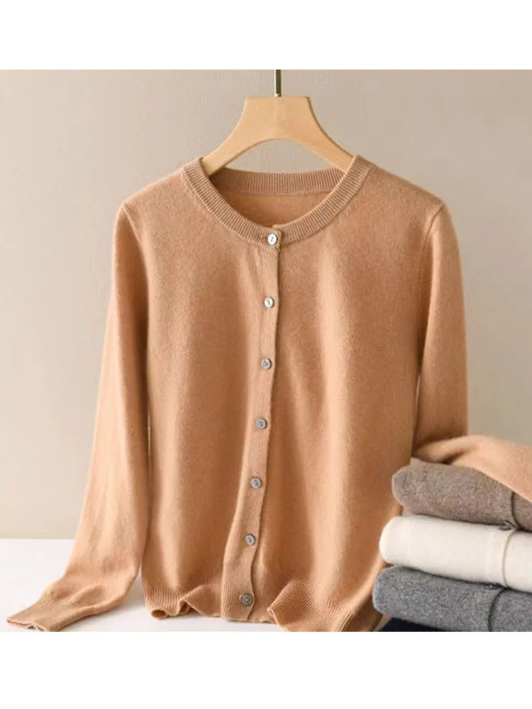 women's Cashmere Sweater O-Collar Long sleeve
