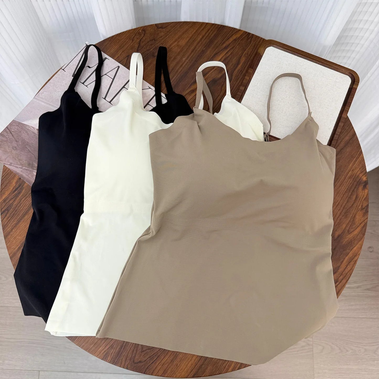 Women Summer Vest Tops Sleeveless Cotton Bustier with Pads