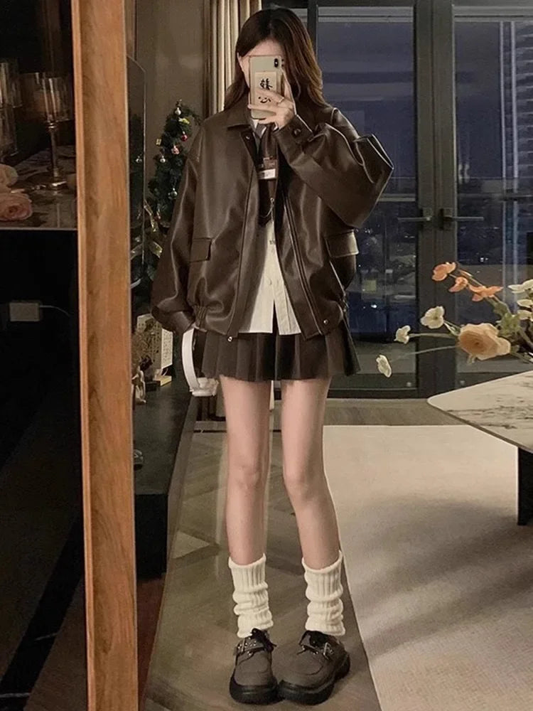 Short Quilted Leather Jacket