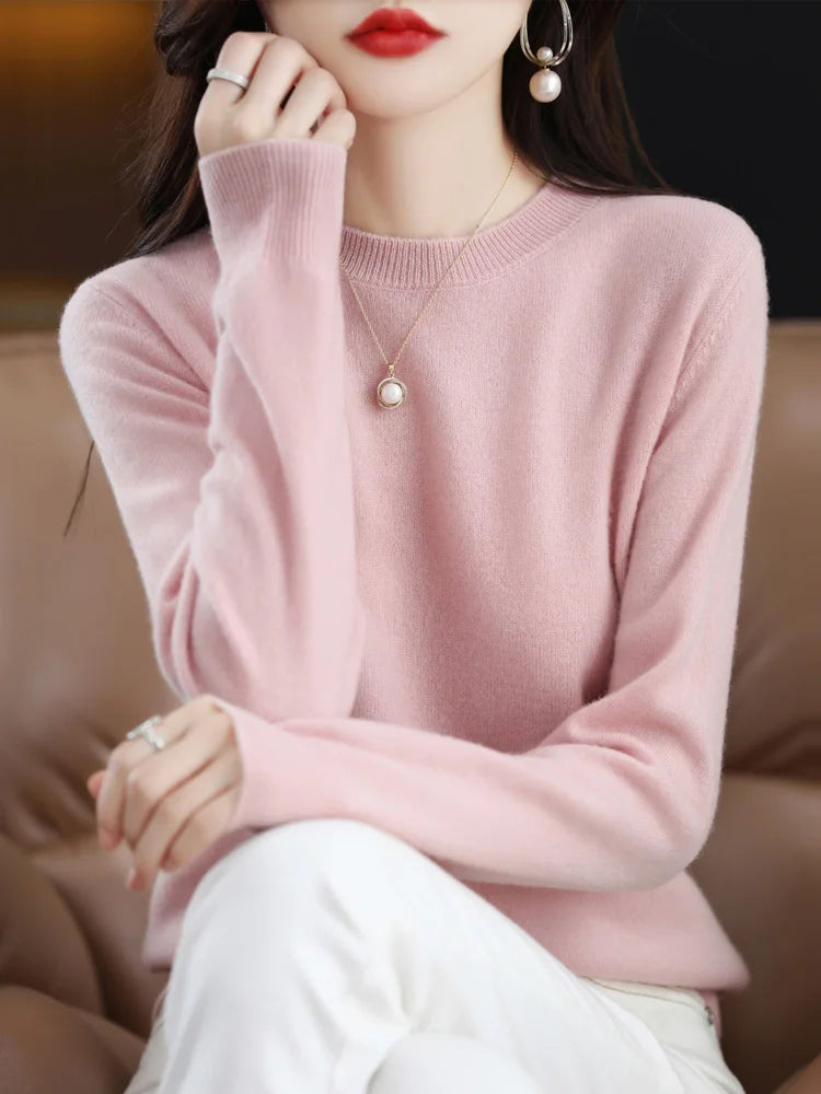 Fashion 100% Merino Wool Sweater Elegant Cashmere P