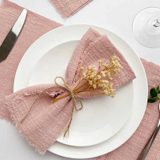 10pcs 32x32cm Wholesale Pink Gauze Cotton Napkin Reusable