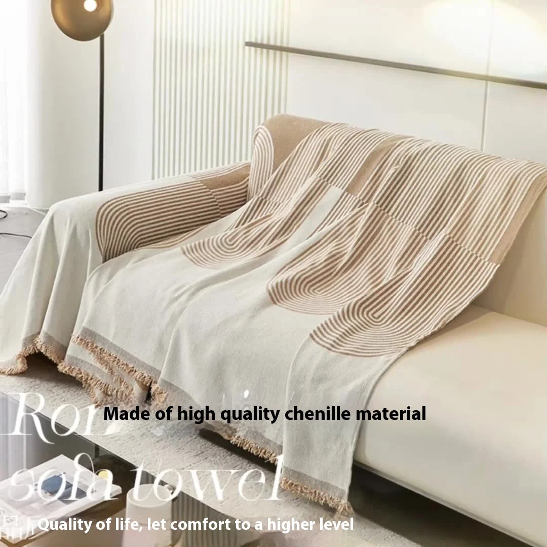 Nordic Chenille Sofa Cover Tassel Lace Blanket Cover For Sofa Full Cover L Shape Cover Sofa 3 Pcs 2 Seater