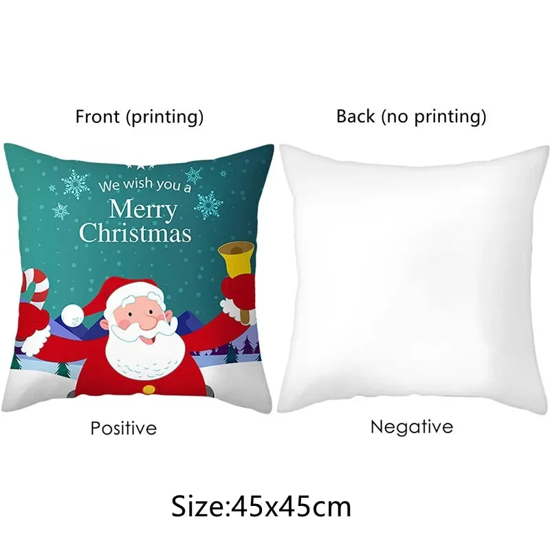 Christmas decoration pillowcase Santa Claus Reindeer Christmas Tree pillow cover Sofa cushion suite room home decoration