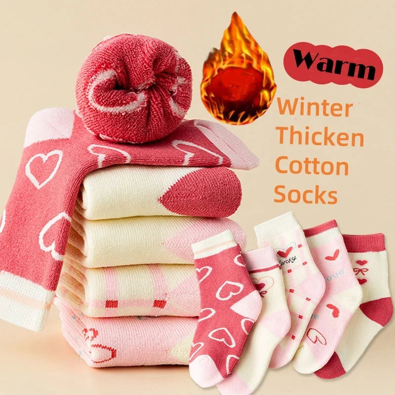 Girls Winter Socks 5 Pairs