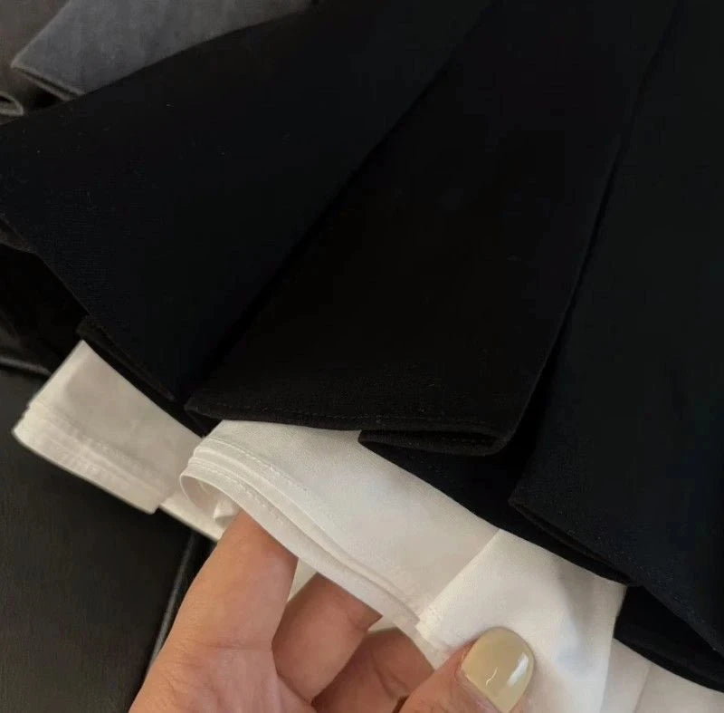 Ruffles Black Mini Skirt Women
